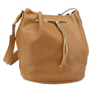 Christian Dior Shoulder Bag Leather Brown Gold Auth ep13792-1