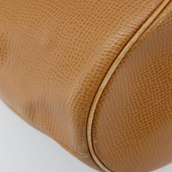Christian Dior Shoulder Bag Leather Brown Gold Auth ep13792