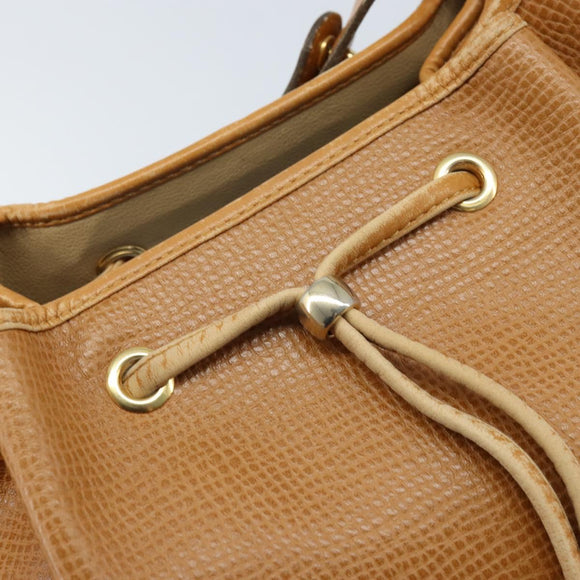 Christian Dior Shoulder Bag Leather Brown Gold Auth ep13792
