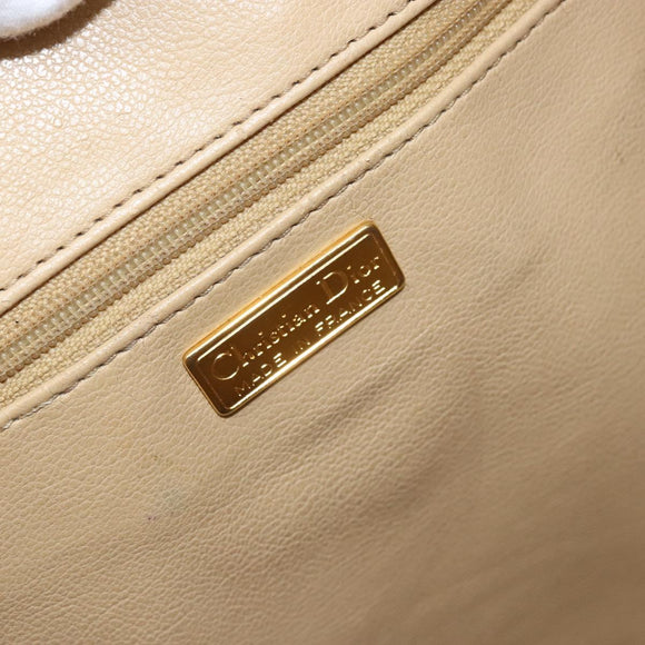 Christian Dior Shoulder Bag Leather Brown Gold Auth ep13792