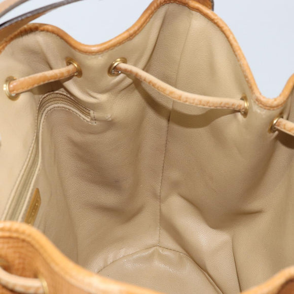Christian Dior Shoulder Bag Leather Brown Gold Auth ep13792