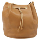 Christian Dior Shoulder Bag Leather Brown Gold Auth ep13792-13