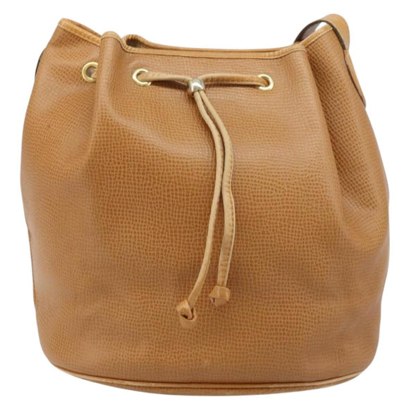 Christian Dior Shoulder Bag Leather Brown Gold Auth ep13792