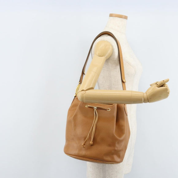 Christian Dior Shoulder Bag Leather Brown Gold Auth ep13792