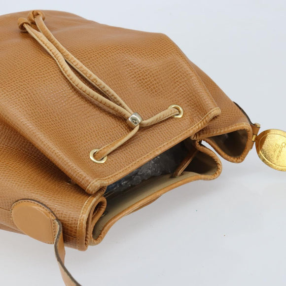 Christian Dior Shoulder Bag Leather Brown Gold Auth ep13792