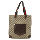 GUCCI GG Supreme Web Sherry Line Tote Bag PVC Beige Gold 010 378 Auth ep13796-2
