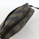 FENDI Pecan Canvas Shoulder Bag PVC Brown Black Auth ep13800-6