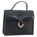 Christian Dior Trotter Canvas Hand Bag PVC Black Gold Auth ep13801-1