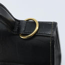 Christian Dior Trotter Canvas Hand Bag PVC Black Gold Auth ep13801-14