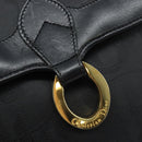 Christian Dior Trotter Canvas Hand Bag PVC Black Gold Auth ep13801-15
