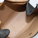 Christian Dior Trotter Canvas Hand Bag PVC Black Gold Auth ep13801-18