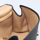Christian Dior Trotter Canvas Hand Bag PVC Black Gold Auth ep13801-19