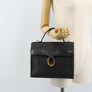 Christian Dior Trotter Canvas Hand Bag PVC Black Gold Auth ep13801-23
