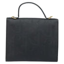 Christian Dior Trotter Canvas Hand Bag PVC Black Gold Auth ep13801-3