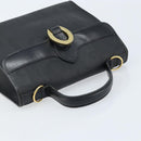 Christian Dior Trotter Canvas Hand Bag PVC Black Gold Auth ep13801-6