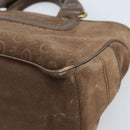 CELINE C Macadam Canvas Boogie Bag Hand Bag Suede Brown Gold Auth ep13802-9
