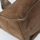 CELINE C Macadam Canvas Boogie Bag Hand Bag Suede Brown Gold Auth ep13802-16