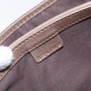 CELINE C Macadam Canvas Boogie Bag Hand Bag Suede Brown Gold Auth ep13802-17