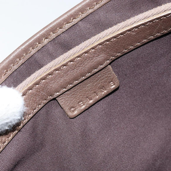 CELINE C Macadam Canvas Boogie Bag Hand Bag Suede Brown Gold Auth ep13802
