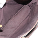 CELINE C Macadam Canvas Boogie Bag Hand Bag Suede Brown Gold Auth ep13802-11