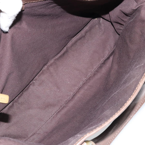 CELINE C Macadam Canvas Boogie Bag Hand Bag Suede Brown Gold Auth ep13802