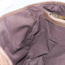 CELINE C Macadam Canvas Boogie Bag Hand Bag Suede Brown Gold Auth ep13802-19