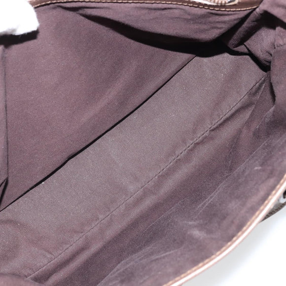 CELINE C Macadam Canvas Boogie Bag Hand Bag Suede Brown Gold Auth ep13802