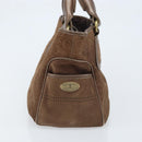 CELINE C Macadam Canvas Boogie Bag Hand Bag Suede Brown Gold Auth ep13802-3