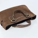 CELINE C Macadam Canvas Boogie Bag Hand Bag Suede Brown Gold Auth ep13802-6