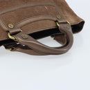 CELINE C Macadam Canvas Boogie Bag Hand Bag Suede Brown Gold Auth ep13802-7