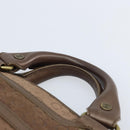 CELINE C Macadam Canvas Boogie Bag Hand Bag Suede Brown Gold Auth ep13802-8