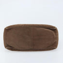 CELINE C Macadam Canvas Boogie Bag Hand Bag Suede Brown Gold Auth ep13802-5