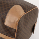 CELINE Macadam Canvas Boston Bag PVC Leather Brown Gold Auth ep13807-14