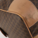 CELINE Macadam Canvas Boston Bag PVC Leather Brown Gold Auth ep13807-9