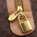 CELINE Macadam Canvas Boston Bag PVC Leather Brown Gold Auth ep13807-19