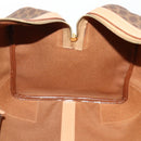 CELINE Macadam Canvas Boston Bag PVC Leather Brown Gold Auth ep13807-21