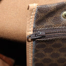CELINE Macadam Canvas Boston Bag PVC Leather Brown Gold Auth ep13807-22