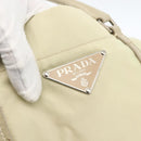 PRADA Tote Bag Nylon Ivory Silver Auth ep13808-10