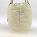 PRADA Tote Bag Nylon Ivory Silver Auth ep13808-3