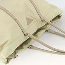 PRADA Tote Bag Nylon Ivory Silver Auth ep13808-6