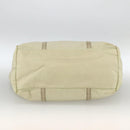 PRADA Tote Bag Nylon Ivory Silver Auth ep13808-5