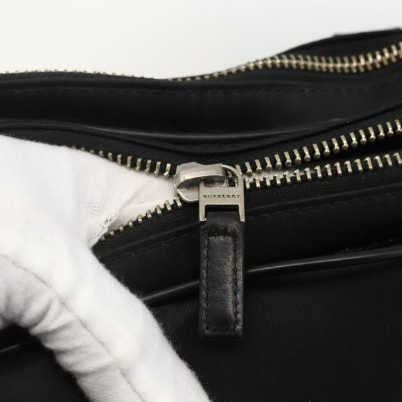 BURBERRY Nova Check Business Bag Nylon Black Silver Auth ep13814