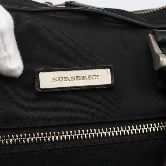 BURBERRY Nova Check Business Bag Nylon Black Silver Auth ep13814