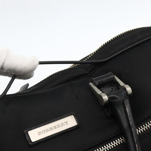 BURBERRY Nova Check Business Bag Nylon Black Silver Auth ep13814