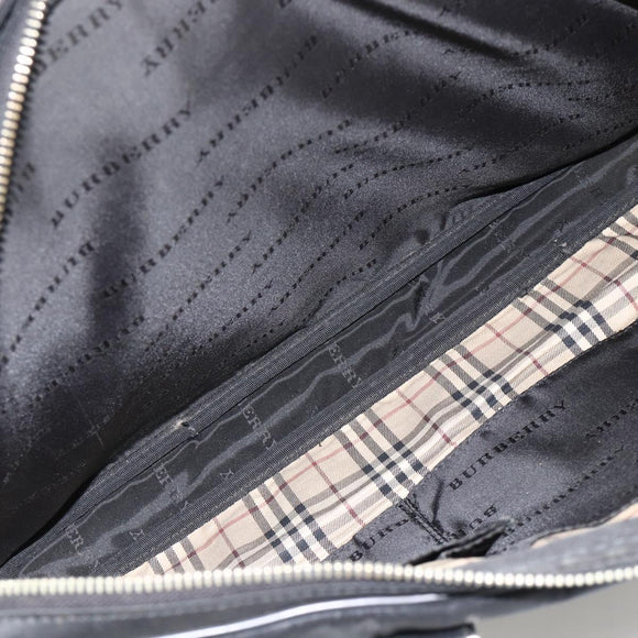 BURBERRY Nova Check Business Bag Nylon Black Silver Auth ep13814