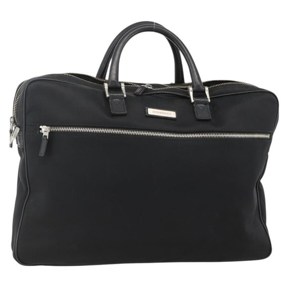 BURBERRY Nova Check Business Bag Nylon Black Silver Auth ep13814