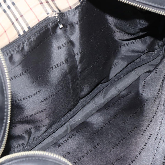BURBERRY Nova Check Business Bag Nylon Black Silver Auth ep13814
