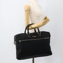 BURBERRY Nova Check Business Bag Nylon Black Silver Auth ep13814-27