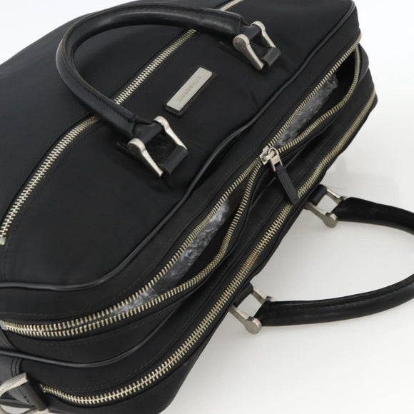 BURBERRY Nova Check Business Bag Nylon Black Silver Auth ep13814