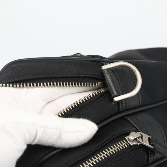 BURBERRY Nova Check Business Bag Nylon Black Silver Auth ep13814